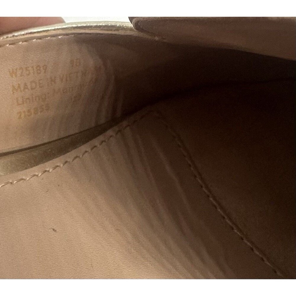 Cole Haan Gold Metallic Linen Piper Loafer Mule Size  9 B VGUC Bnfts Charity - Picture 9 of 9